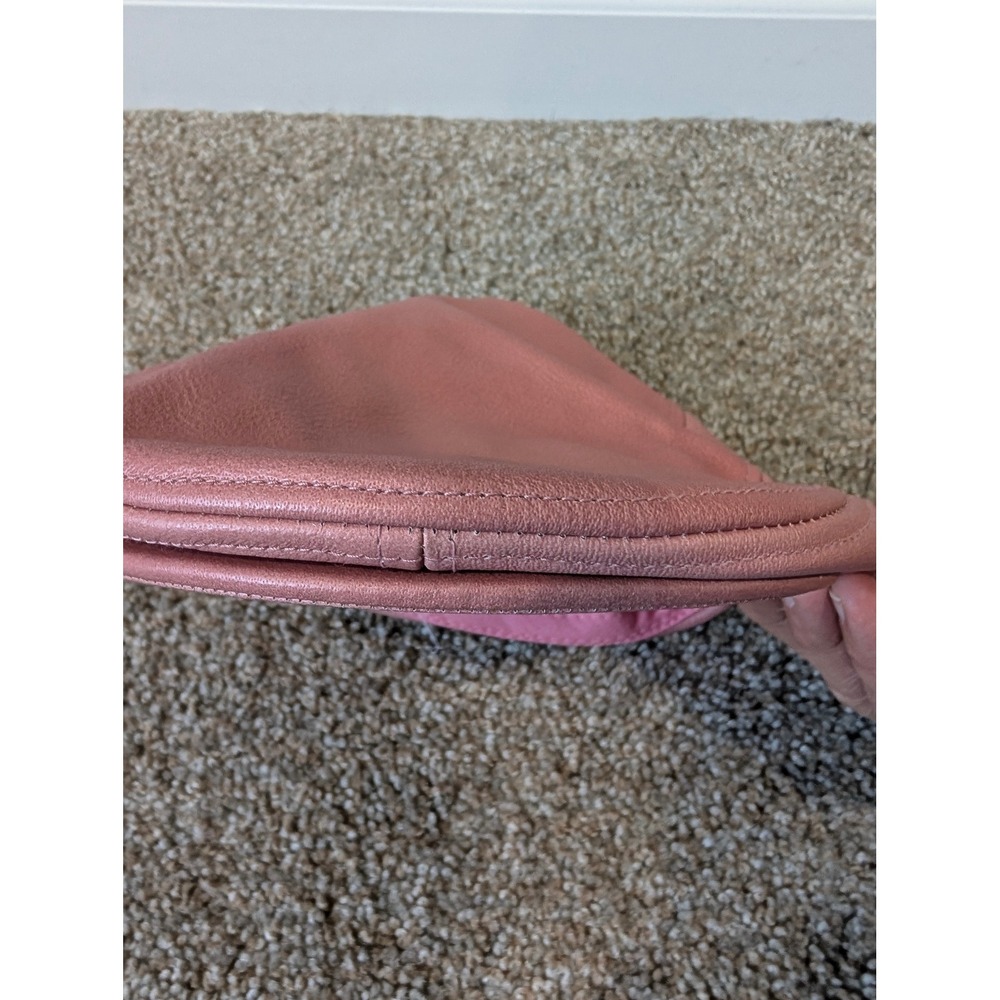 Harley-Davidson Womens Pink Leather Flat Cap Newsboy Hat Embroidered Logo - Picture 6 of 12